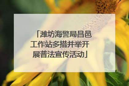 潍坊海警局昌邑工作站多措并举开展普法宣传活动