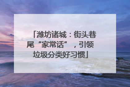 潍坊诸城：街头巷尾“家常话”，引领垃圾分类好习惯