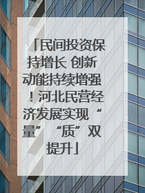 民间投资保持增长 创新动能持续增强！河北民营经济发展实现“量”“质”双提升