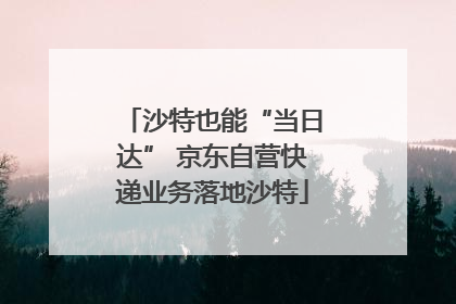 沙特也能“当日达” 京东自营快递业务落地沙特