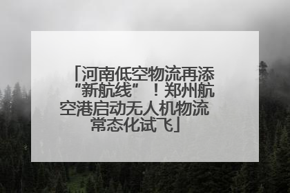 河南低空物流再添“新航线”！郑州航空港启动无人机物流常态化试飞