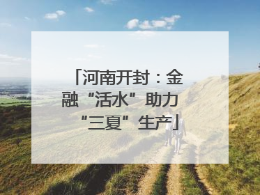 河南开封：金融“活水”助力“三夏”生产