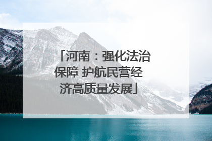 河南：强化法治保障 护航民营经济高质量发展