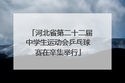 河北省第二十二届中学生运动会乒乓球赛在辛集举行