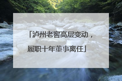 泸州老窖高层变动，履职十年董事离任