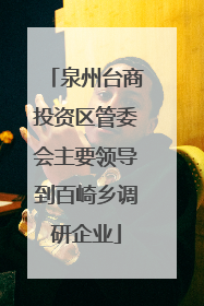 泉州台商投资区管委会主要领导到百崎乡调研企业