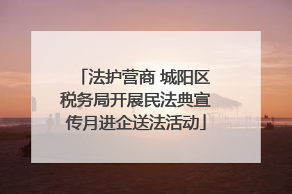 法护营商 城阳区税务局开展民法典宣传月进企送法活动