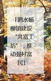 泗水杨柳镇建设“共富工坊”，推动强村富民
