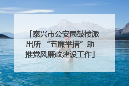 泰兴市公安局鼓楼派出所 “五廉举措”助推党风廉政建设工作