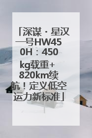 深谋・星汉一号HW450H：450kg载重+ 820km续航！定义低空运力新标准