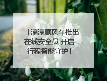 滴滴顺风车推出在线安全员 开启行程智能守护