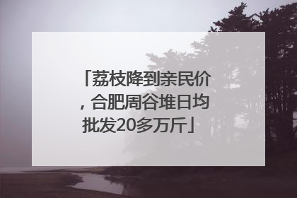 荔枝降到亲民价，合肥周谷堆日均批发20多万斤