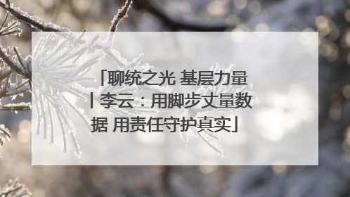 聊统之光 基层力量丨李云：用脚步丈量数据 用责任守护真实