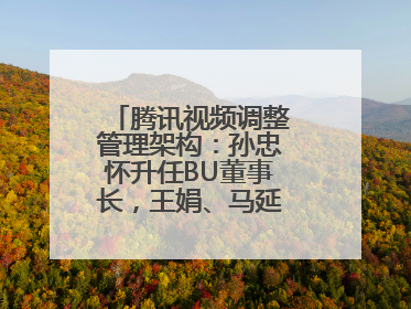 腾讯视频调整管理架构：孙忠怀升任BU董事长，王娟、马延琨任联席总裁