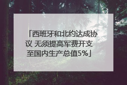 西班牙和北约达成协议 无须提高军费开支至国内生产总值5%