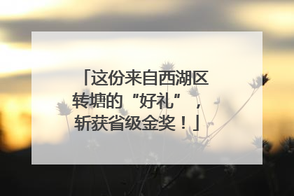 这份来自西湖区转塘的“好礼”，斩获省级金奖！