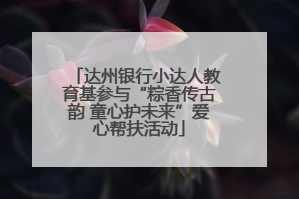 达州银行小达人教育基参与“粽香传古韵 童心护未来”爱心帮扶活动