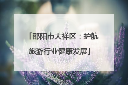邵阳市大祥区：护航旅游行业健康发展