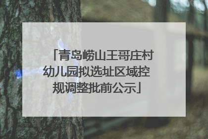 青岛崂山王哥庄村幼儿园拟选址区域控规调整批前公示
