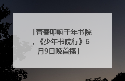 青春叩响千年书院，《少年书院行》6月9日晚首播