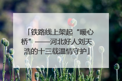 铁路线上架起“暖心桥”——河北好人刘天浩的十三载温情守护