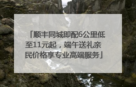 顺丰同城即配6公里低至11元起，端午送礼亲民价格享专业高端服务