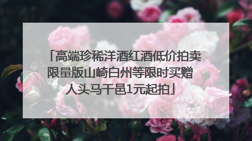高端珍稀洋酒红酒低价拍卖 限量版山崎白州等限时买赠 人头马干邑1元起拍