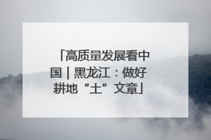 高质量发展看中国｜黑龙江：做好耕地“土”文章