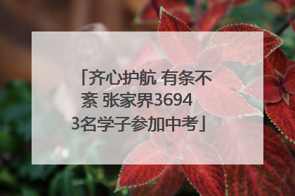 齐心护航 有条不紊 张家界36943名学子参加中考