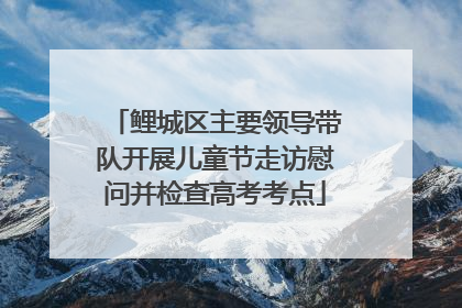鲤城区主要领导带队开展儿童节走访慰问并检查高考考点
