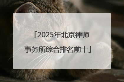 2025年北京律师事务所综合排名前十
