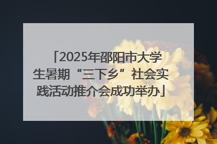 2025年邵阳市大学生暑期“三下乡”社会实践活动推介会成功举办
