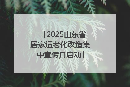 2025山东省居家适老化改造集中宣传月启动