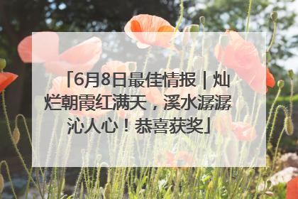 6月8日最佳情报｜灿烂朝霞红满天，溪水潺潺沁人心！恭喜获奖