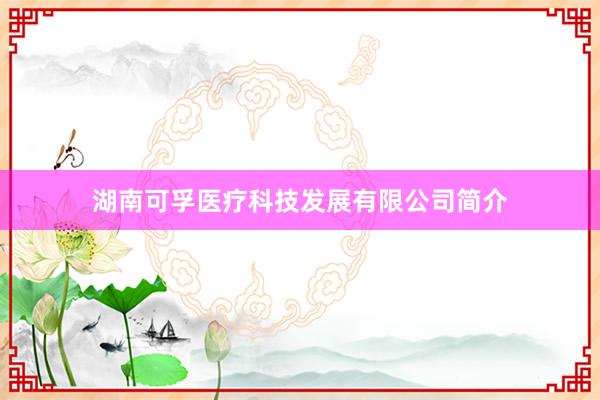 湖南可孚医疗科技发展有限公司简介